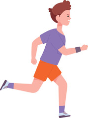 Fototapeta na wymiar Boy jogging. Kid exercise. Training child running