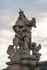 Statue of Saint Ludmila at Charles Bridge - Prague, Czech Republic