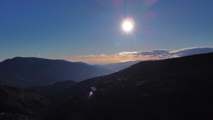 sunset in the mountains