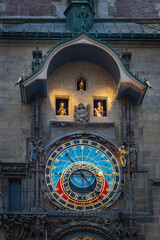 Fototapeta na wymiar St John and St Simon Animated apostles figurines of Astronomical Clock at Old Town Hall - Prague, Czech Republic