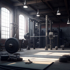 Detailed Fitness Equipment for Working Out In a Vibrant Environment And Background