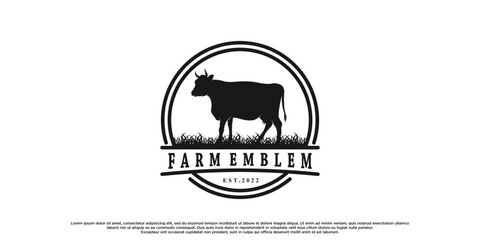 Farm emblem logo design with unique concept Premium Vector part 2