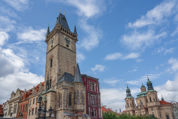 Fototapeta na wymiar Old Town Hall at Old Town Square - Prague, Czech Republic