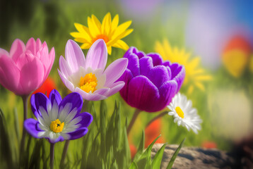 Obraz na płótnie Canvas The Beauty of Spring: A Celebration of Flowers in Bloom, Generative AI