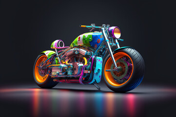 Ultimate custom Cafe Fighter, Cafe Racer Motorcycle. Created by Generative AI. Wallpaper 