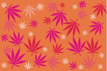 Fototapeta na wymiar Abstract illustration graphic marijuana cannabis leaf pile texture background