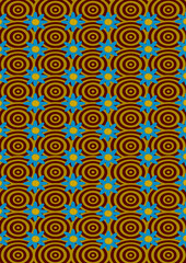 Motif géométrique spirale et fleur