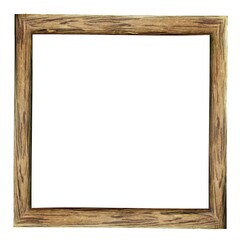 Empty wooden photo frame isolated on white background