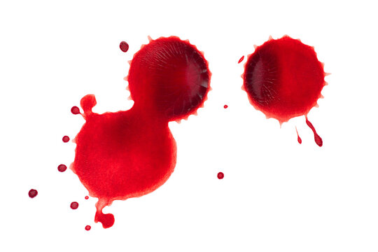 Gore close up. Blood drops isolated png with transparency