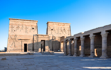 Fototapeta na wymiar Entrance of Temple of Philae in Aswan, Egypt