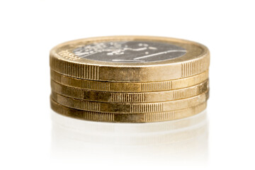 Big stacks of metal Coins money