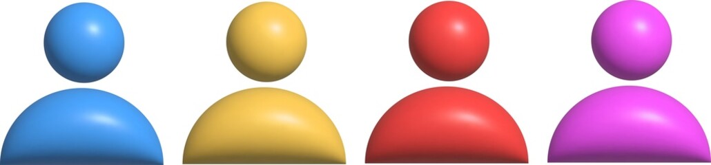 Set of 3d human profile icon. Social avatar for online communication and work.