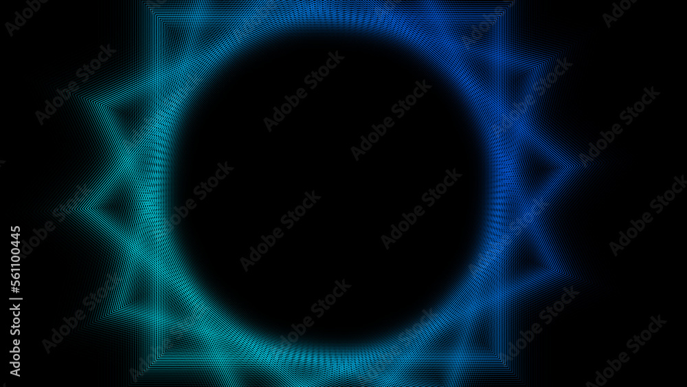 Poster Wave of dots and weave lines. Abstract background. Network connection structure. 3d rendering.