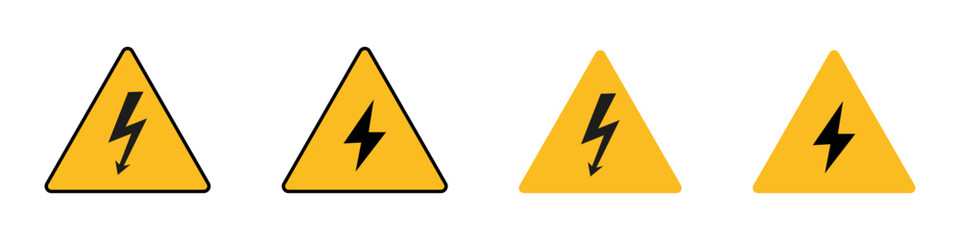 high voltage sign set. Vector illustration.