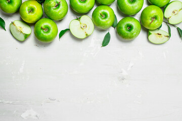 Green fresh apples.