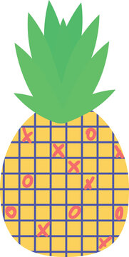 Paper pineapple icon cartoon vector. Ananas slice. Nature food