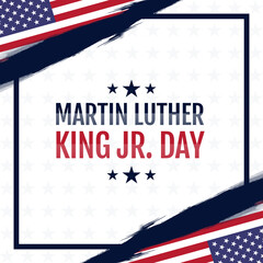Martin Luther King Jr. Day Background design with American Flag and typography, Celebrating MLK day, Martin Luther king day celebration, flat design - obrazy, fototapety, plakaty