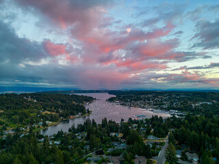 Sunset over Gig Harbor, Washington. 