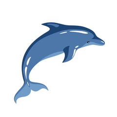 Fototapeta premium Blue dolphin on a white background