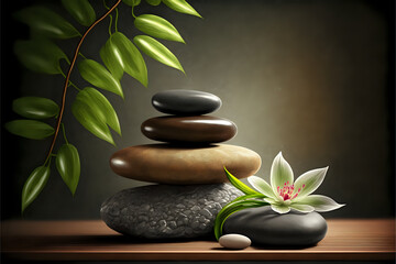 Beautiful Zen Yoga Spa Wellness Background Generative AI