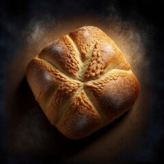 Top View Of Fresh Artesian Bread 