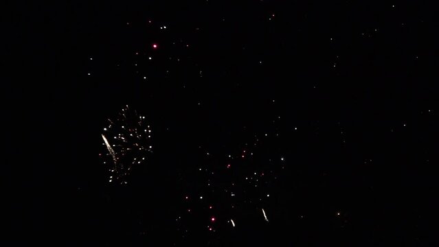 Holiday welcome fireworks - colorful rockets