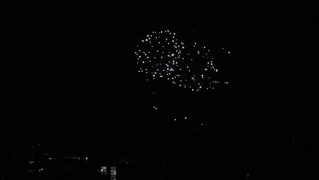 Valentine fireworks create love hearts in the sky