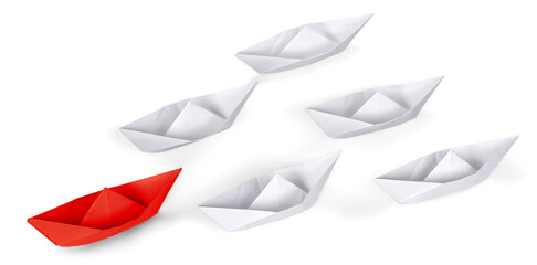 Colorful colored leader ship origami from the paper
