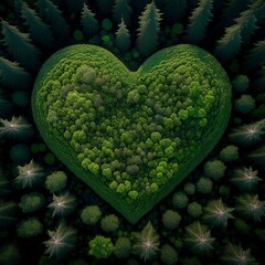 green heart in the garden