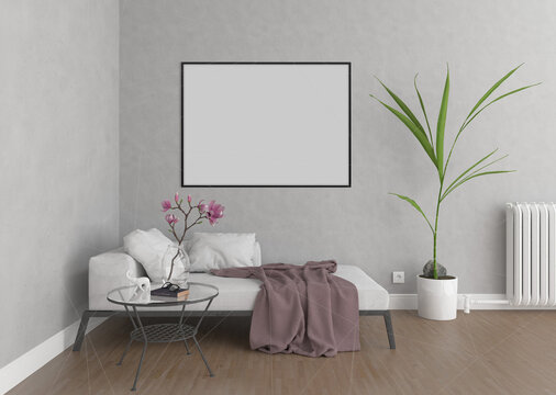 Modern white contemporary living room. Generative ai