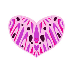 Line heart paper cut illustration