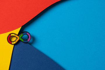 World autism awareness day concept. Autism infinity rainbow symbol sign on colorful background....