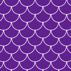 Mermaid tail seamless pattern. Fish skin texture. Fantasybackground for girl fabric, textile ,  swimwear . White mermaid tail on purple background with  white fish scale underwater. © Tanita