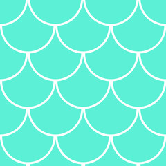 Beauty Mermaid tail seamless pattern. Fish skin texture. Fantasy background for girl fabric, wrapping paper, swimwear or wallpaper. Mermaid tail on green background with fish scale underwater. © Tanita