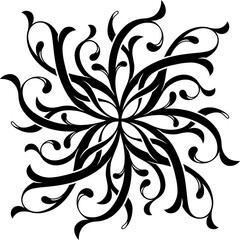 Stylized Victorian ornament leaves. Designed circular symmetry ornamental elements