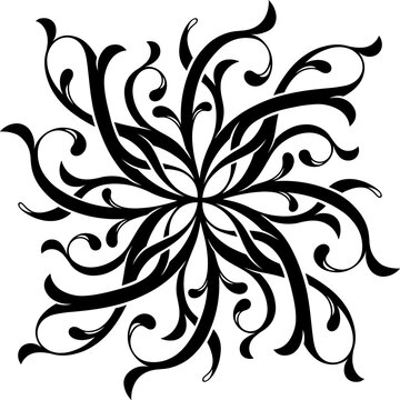Stylized Victorian ornament leaves. Designed circular symmetry ornamental elements
