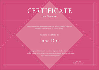 Pink certificate