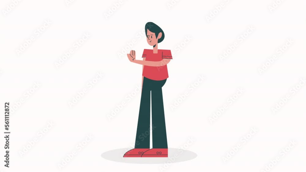 Canvas Prints man with stop hand character