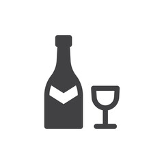 Alcohol Bottle And Glass Icon