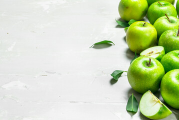 Green fresh apples.