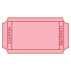 Simple flat coupon, entrance ticket empty pink