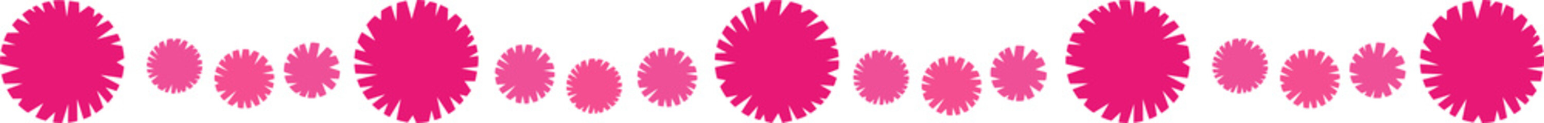 Obraz premium Valentine's day decoration garland and bunting made of pompoms, hearts. Party supplies. Flat illustration