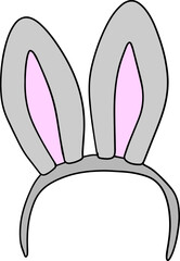 Vector false rabbit ears in doodle style.