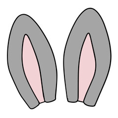 Vector false rabbit ears in doodle style.