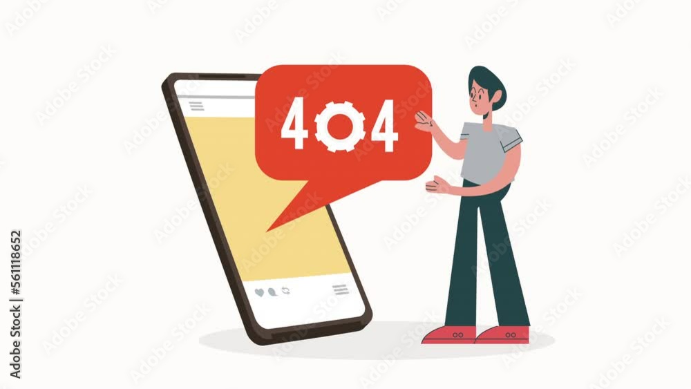 Poster man with smartphone and speech bubble