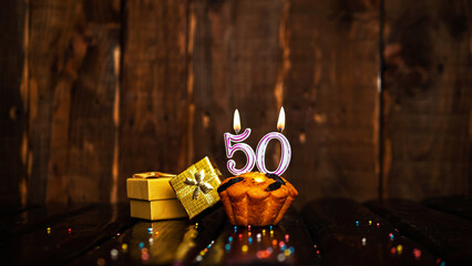 Scenery Festive background with gift boxes happy birthday copy space. Anniversary background with...