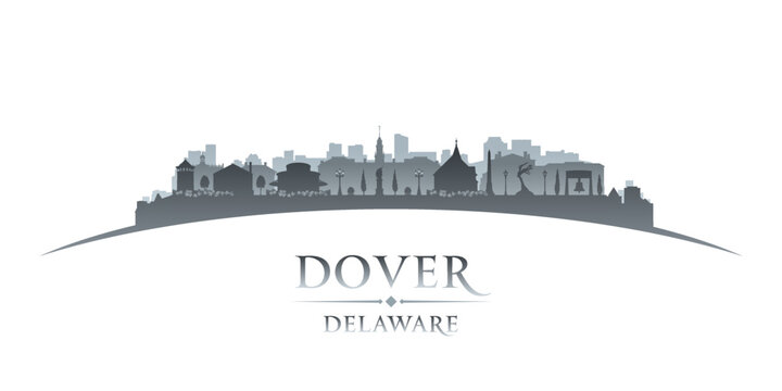 Dover Delaware city silhouette white background