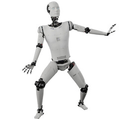 cyborg posing like space parson in-universe 3d render with transparent background	