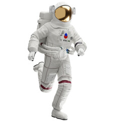 astronaut posing like space parson in-universe 3d render with transparent background	
