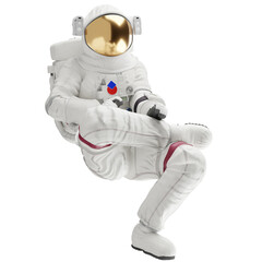 astronaut posing like space parson in-universe 3d render with transparent background	
